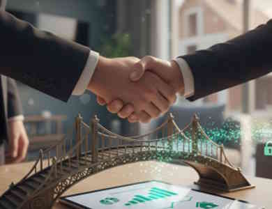 Two hands shaking agreeing to a bridging loan